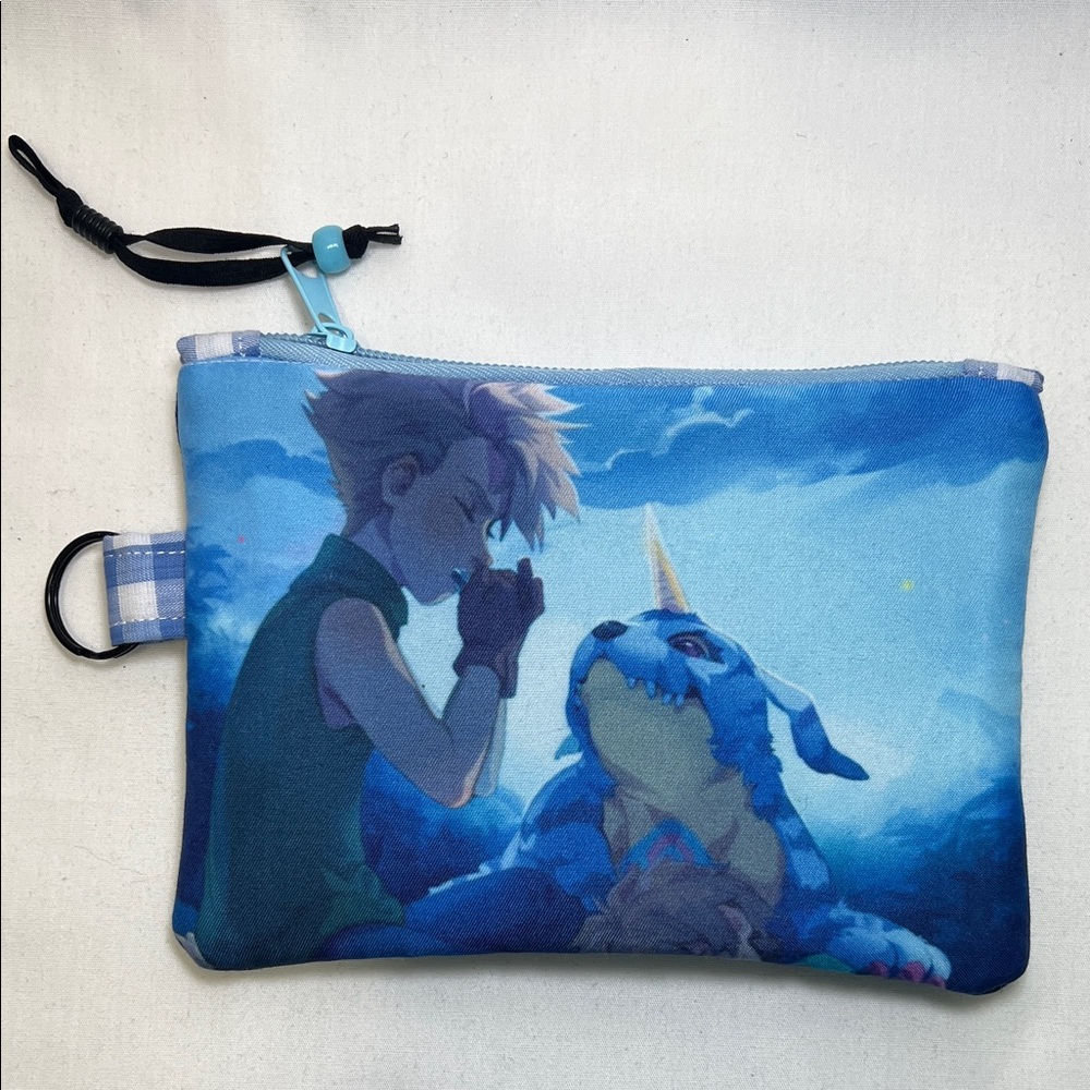 Handmade Upcycled Blue Anime Print Clutch